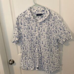 Nautical Print Vineyard Vines White Shirt